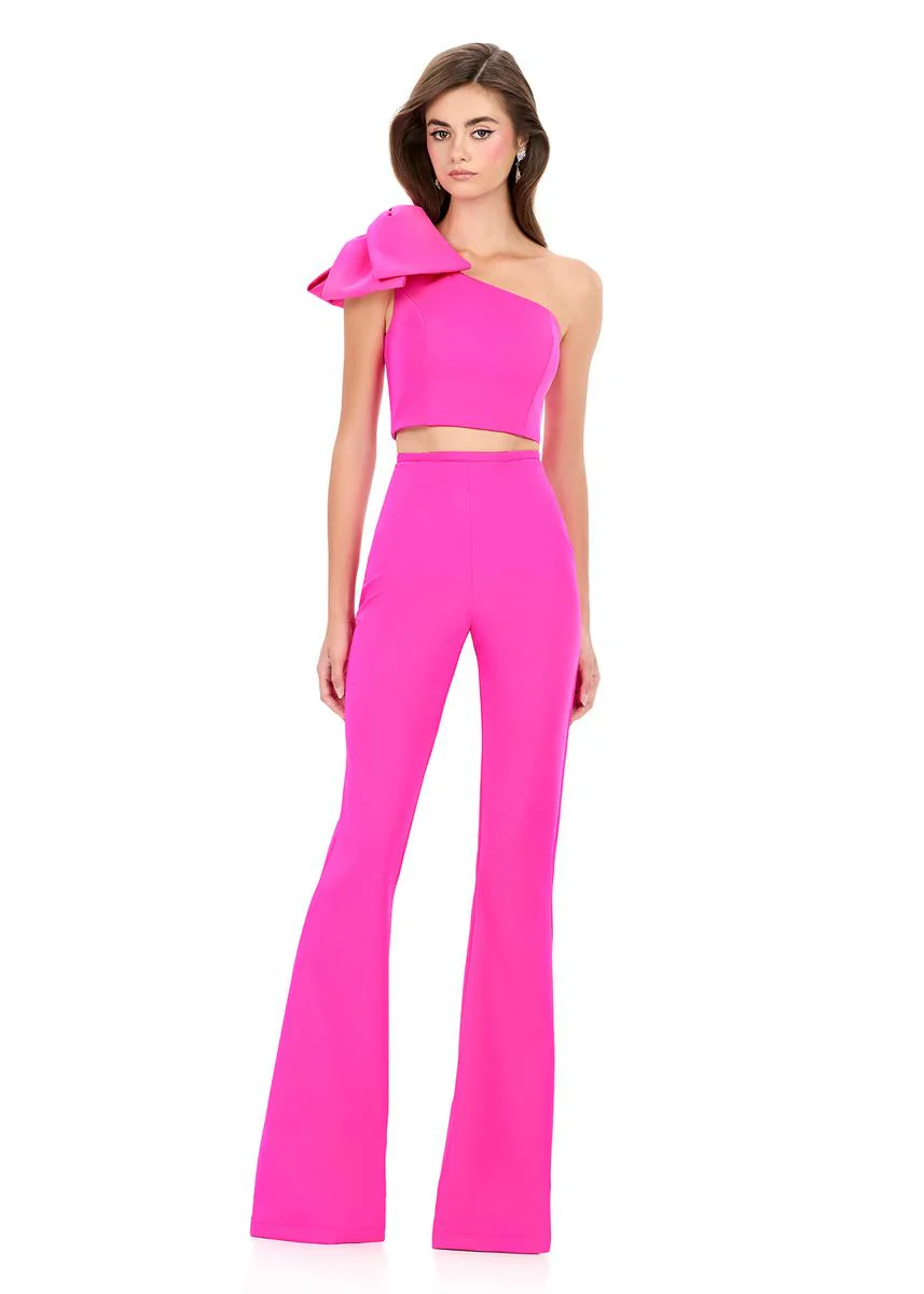 ASHLEYlauren One Shoulder Two Piece Jumpsuit 12292 - Image 3