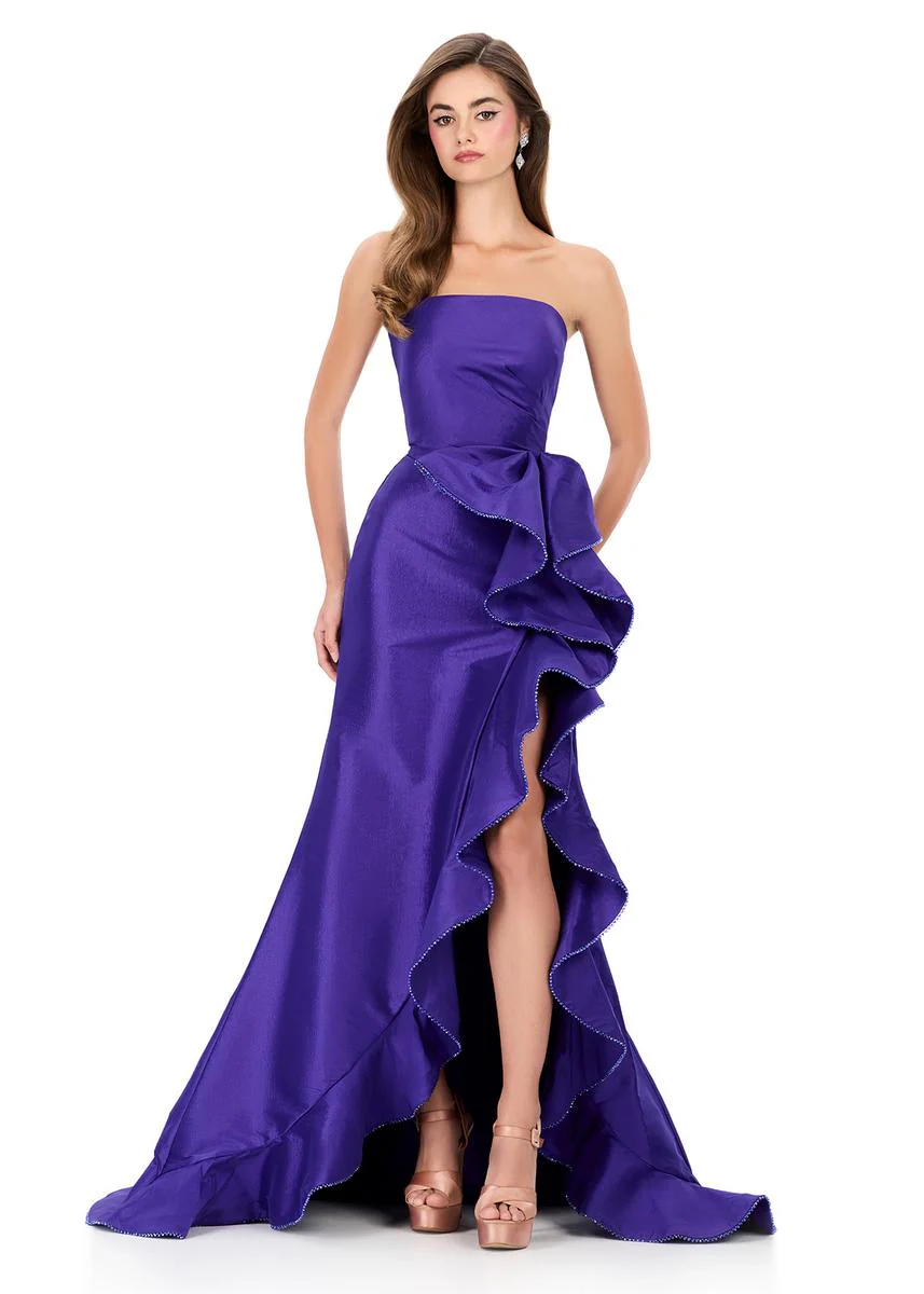 ASHLEYlauren Taffeta Ruffle Prom Dress 12309 - Image 23