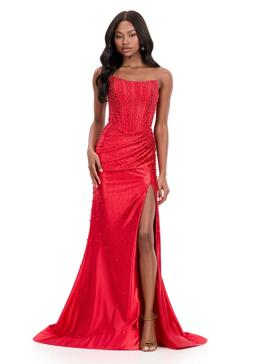 ASHLEYlauren Beaded Corset Prom Dress 12356 - Image 16