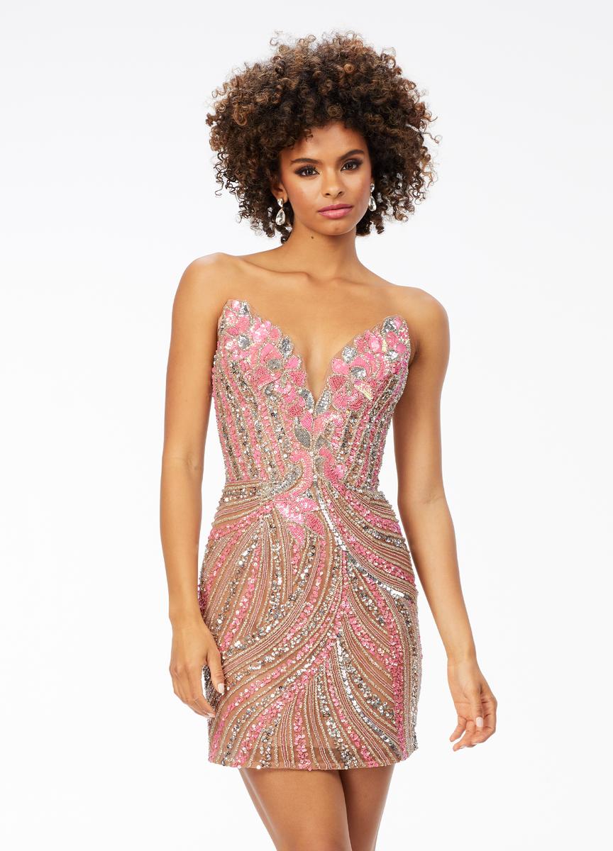 ASHLEYlauren Strapless Sequin Homecoming Dress 4500 - C - Image 16