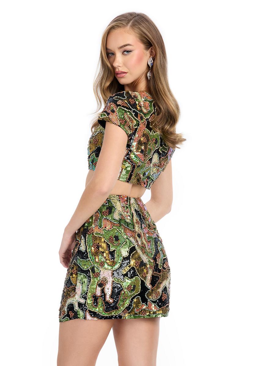 ASHLEYlauren Two Piece Sequin Cocktail Dress 4794 - Image 4