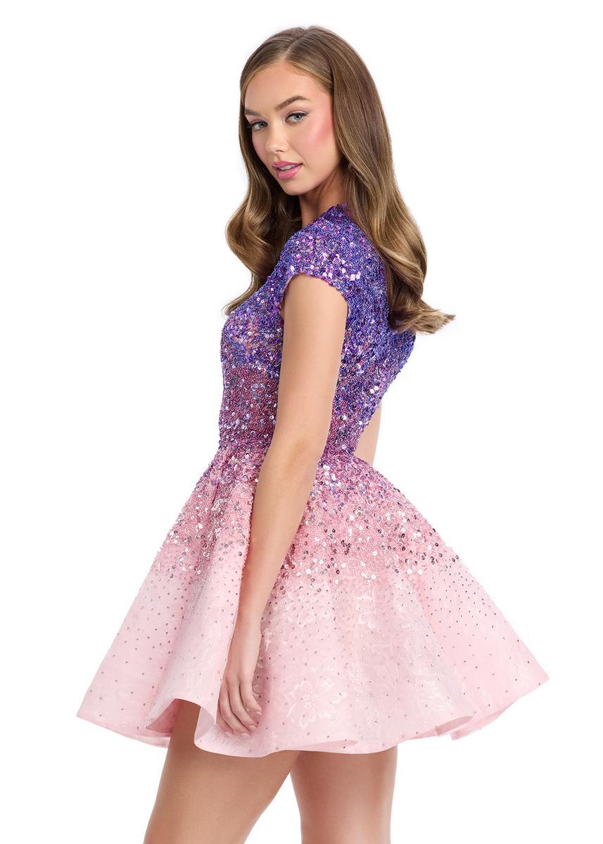 ASHLEYlauren Ombre Sequin Cocktail Dress 4804 - Image 2