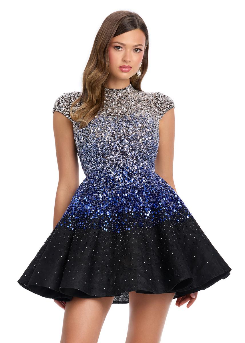 ASHLEYlauren Ombre Sequin Cocktail Dress 4804 - Image 3