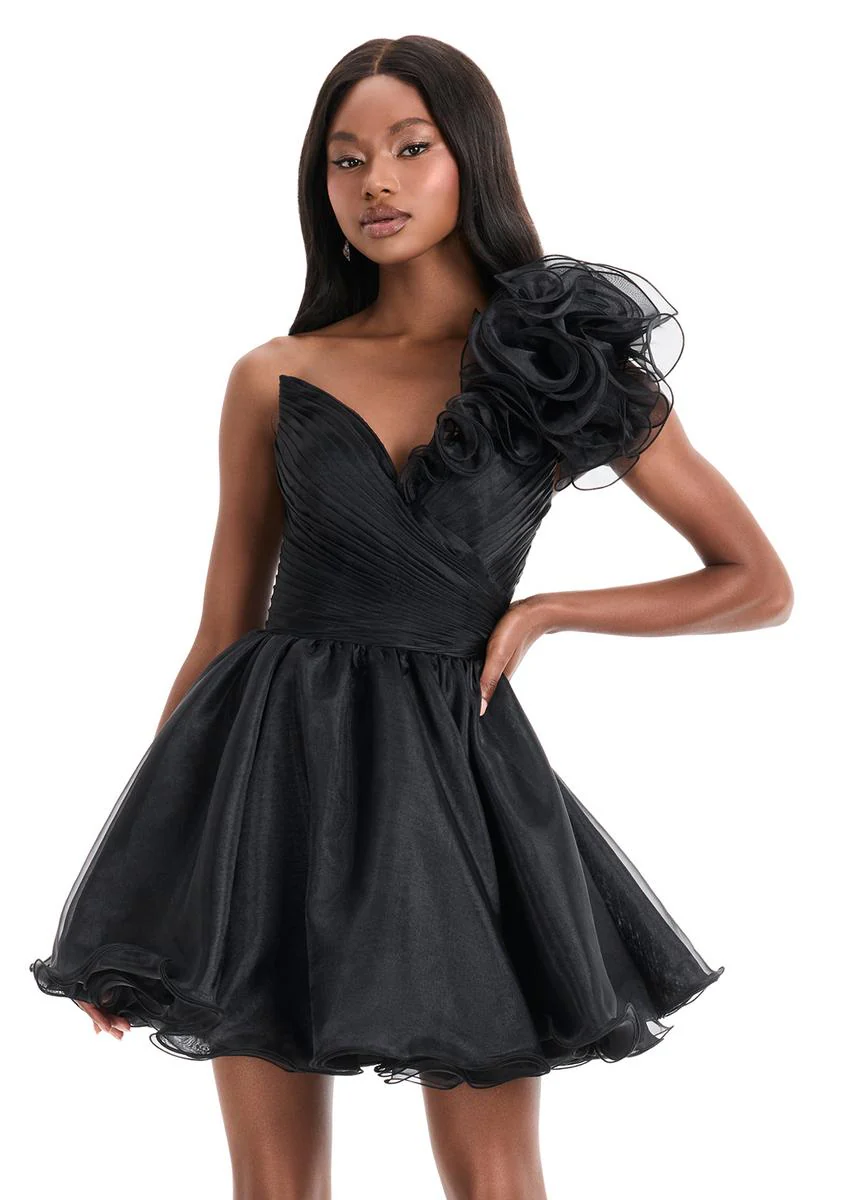 ASHLEYlauren One Shoulder A-Line HoCo Dress 4958 - Image 11