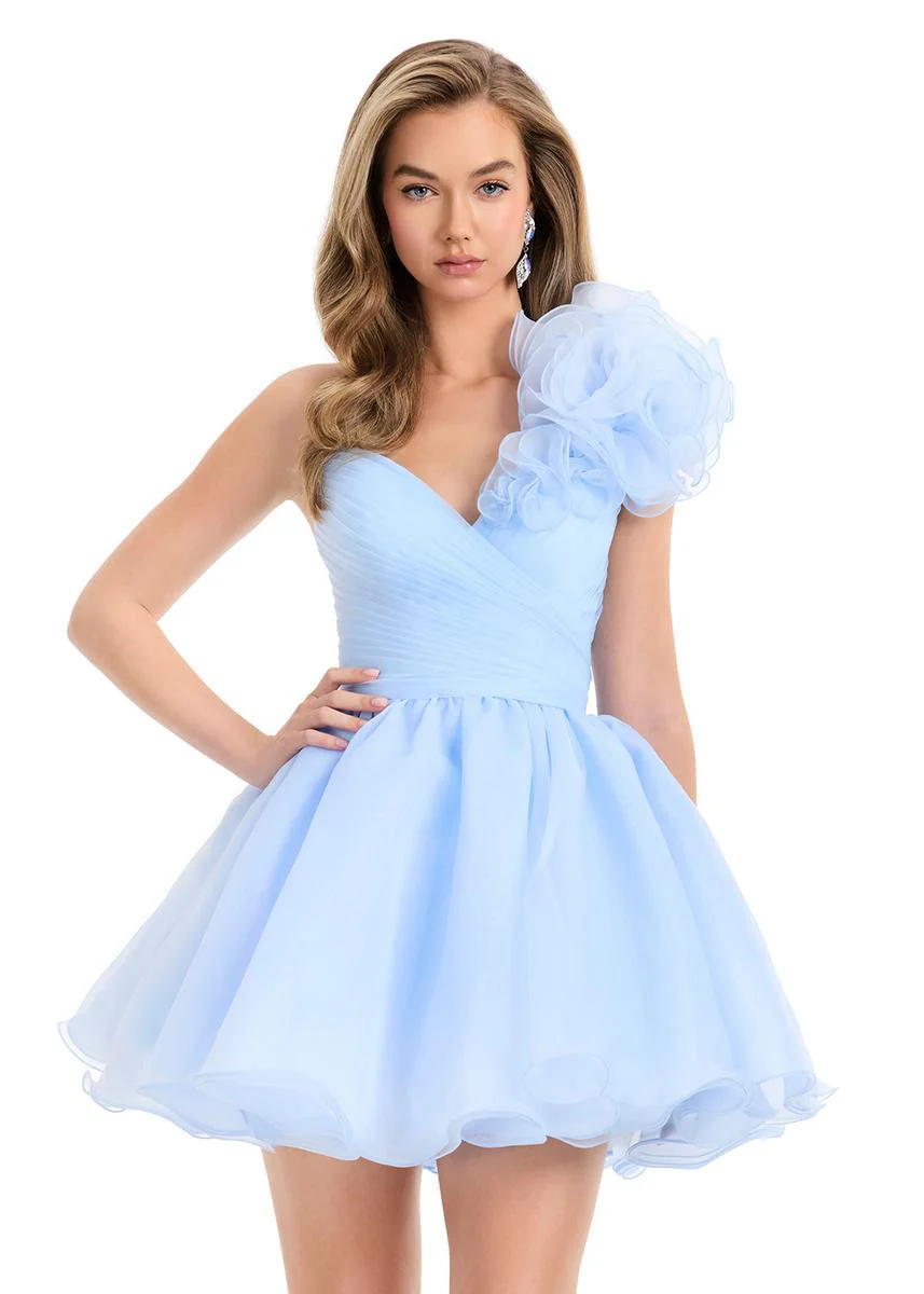 ASHLEYlauren One Shoulder A-Line HoCo Dress 4958 - Image 7