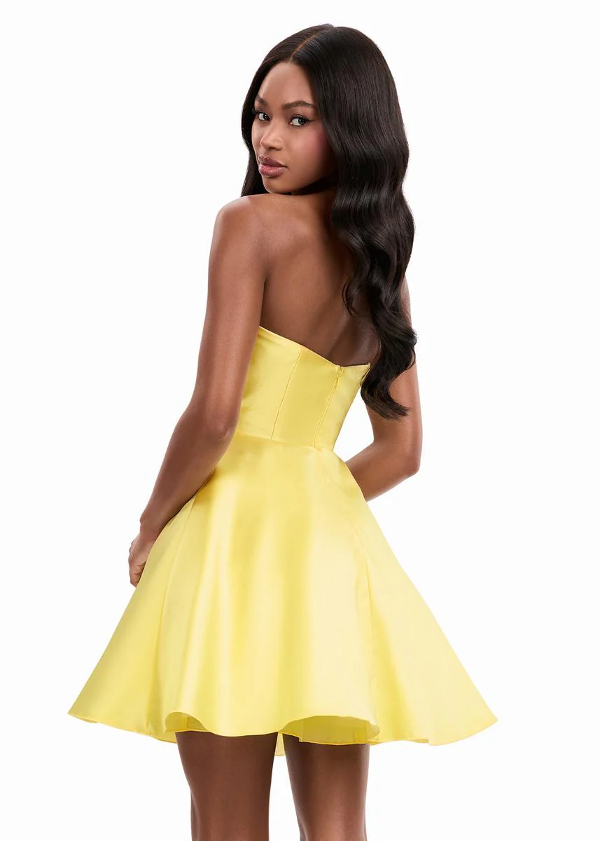 ASHLEYlauren Floral Applique A-Line Short Dress 4975 - Image 4