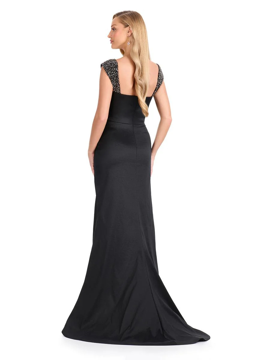 ASHLEYlauren Simple Taffeta Dress With Sleeves E12096 - Image 10