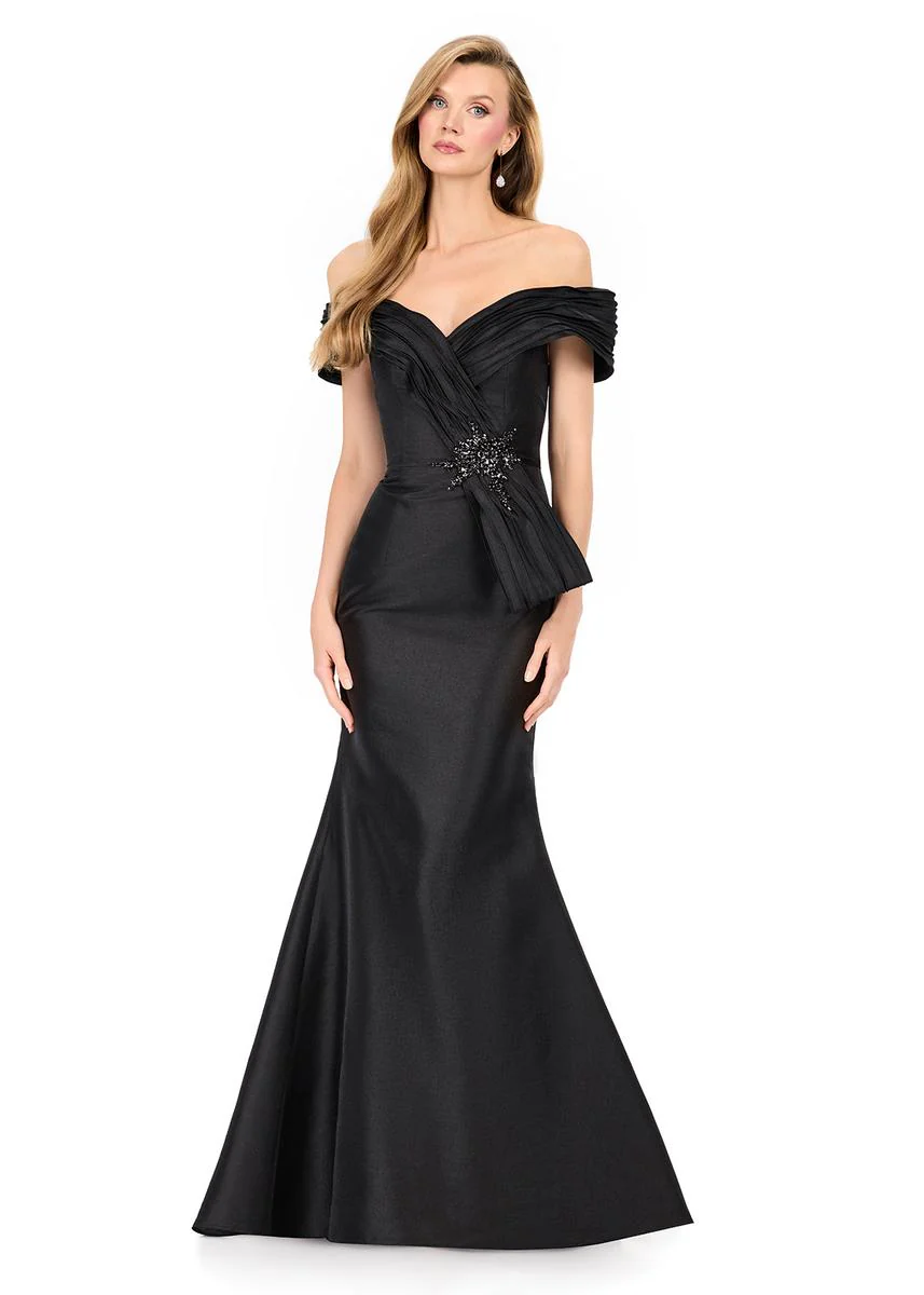 ASHLEYlauren Structured Off-Shoulder Evening Gown E12103 - Image 11