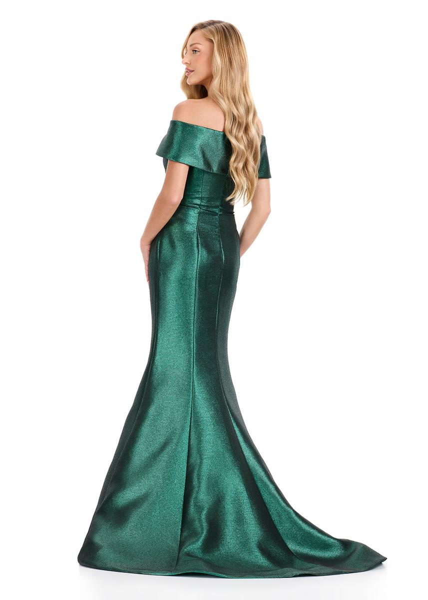 ASHLEYlauren Off The Shoulder Metallic Mermaid Dress E12135 - Image 4