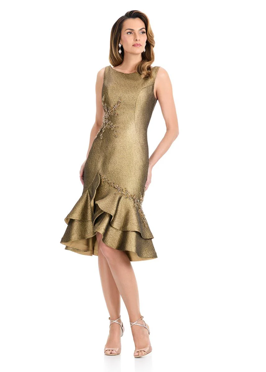 ASHLEYlauren Ruffle Hem Cocktail Dress E4912 - Image 7
