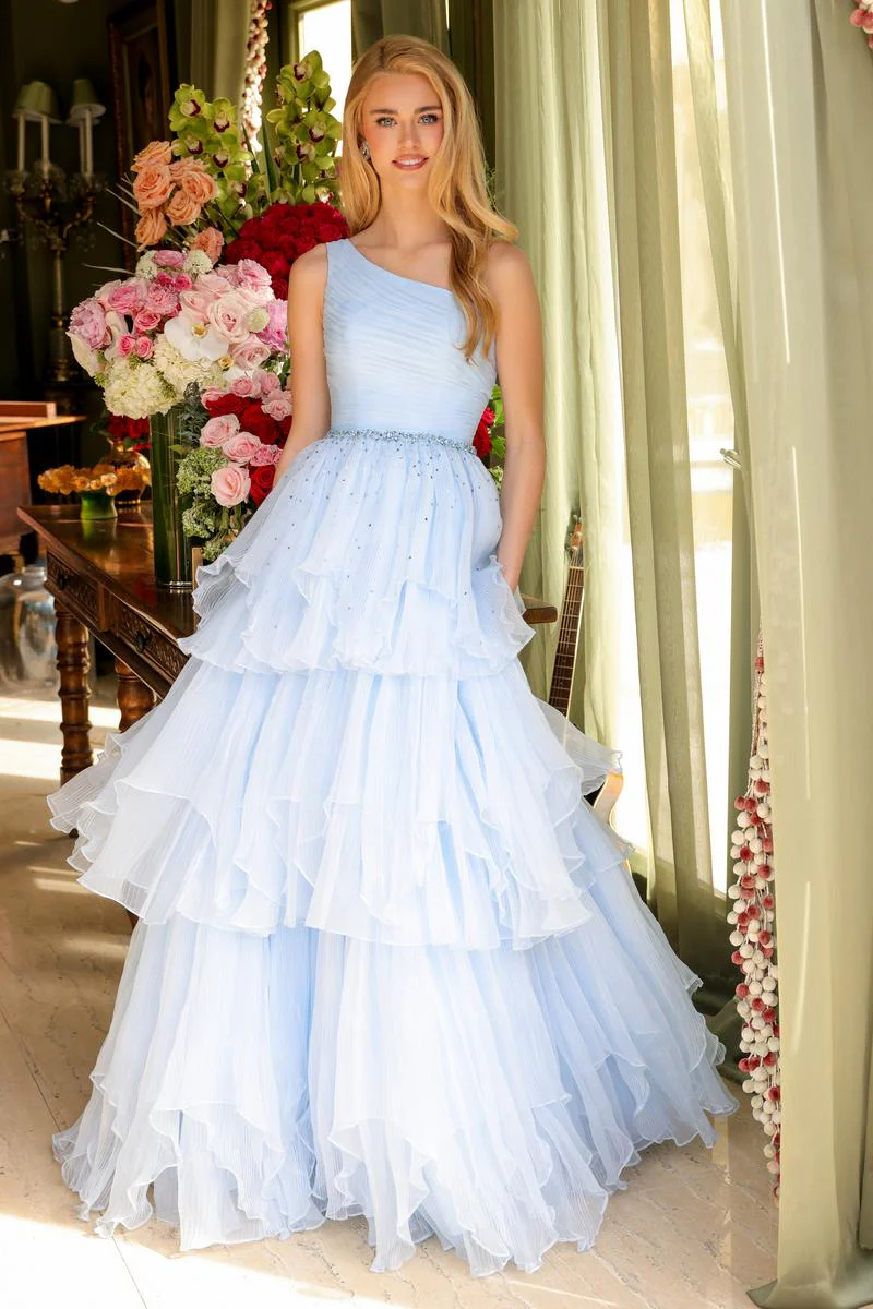 Ava Presley One Shoulder Tiered Ruffle Ball Gown 29131 - Image 22