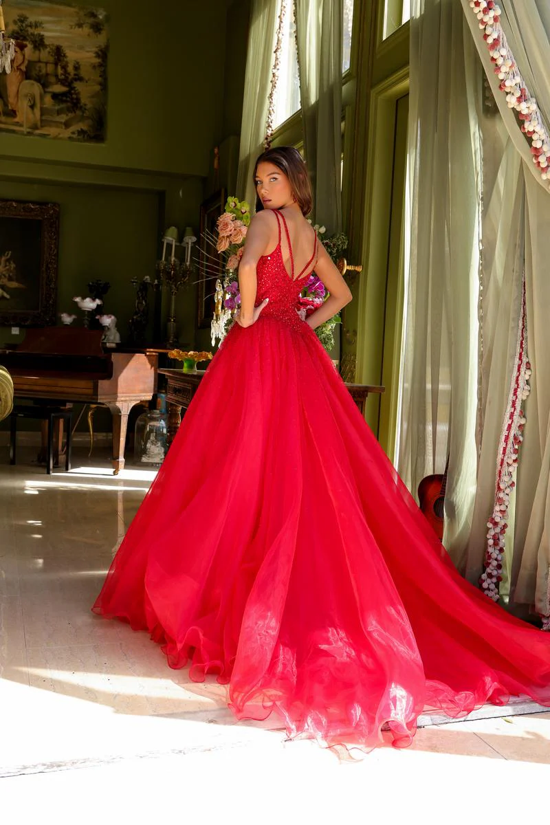Ava Presley Basque Waist Ball Gown Dress 29522 - Image 2