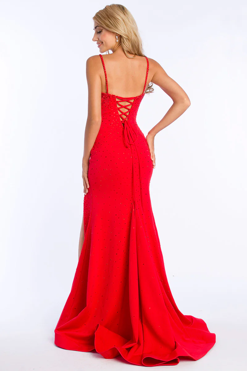 Ava Presley Fitted Heat Stone Prom Dress 37330 - Image 2