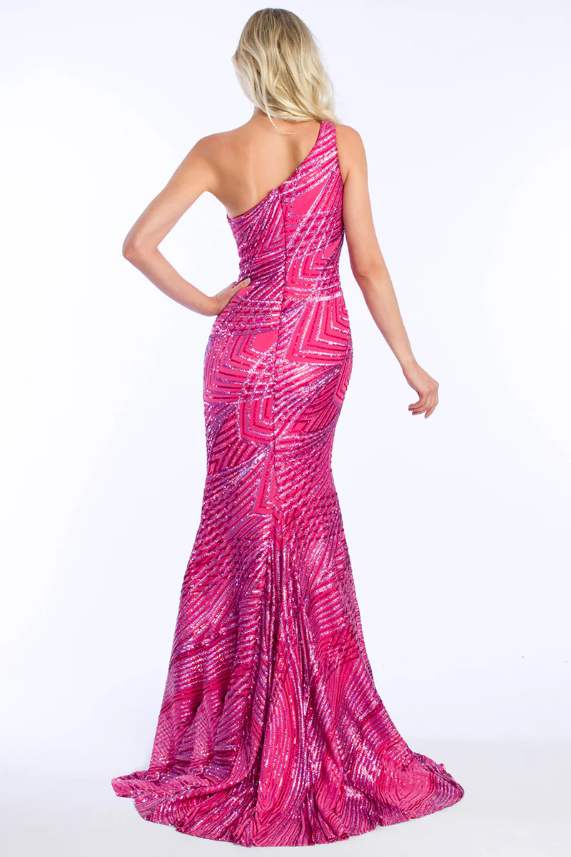 Ava Presley One Shoulder Sequin Prom Dress 37339 - Image 2