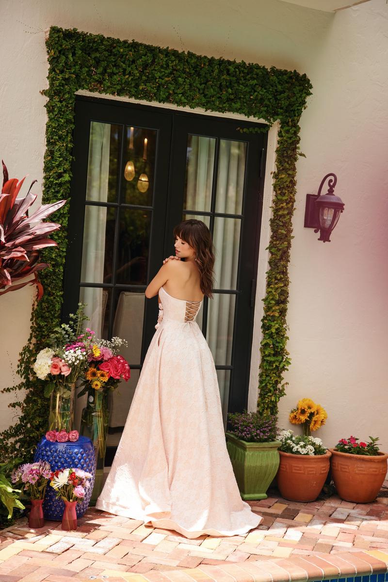 Ava Presley Strapless Brocade Prom Dress 40097 - Image 5