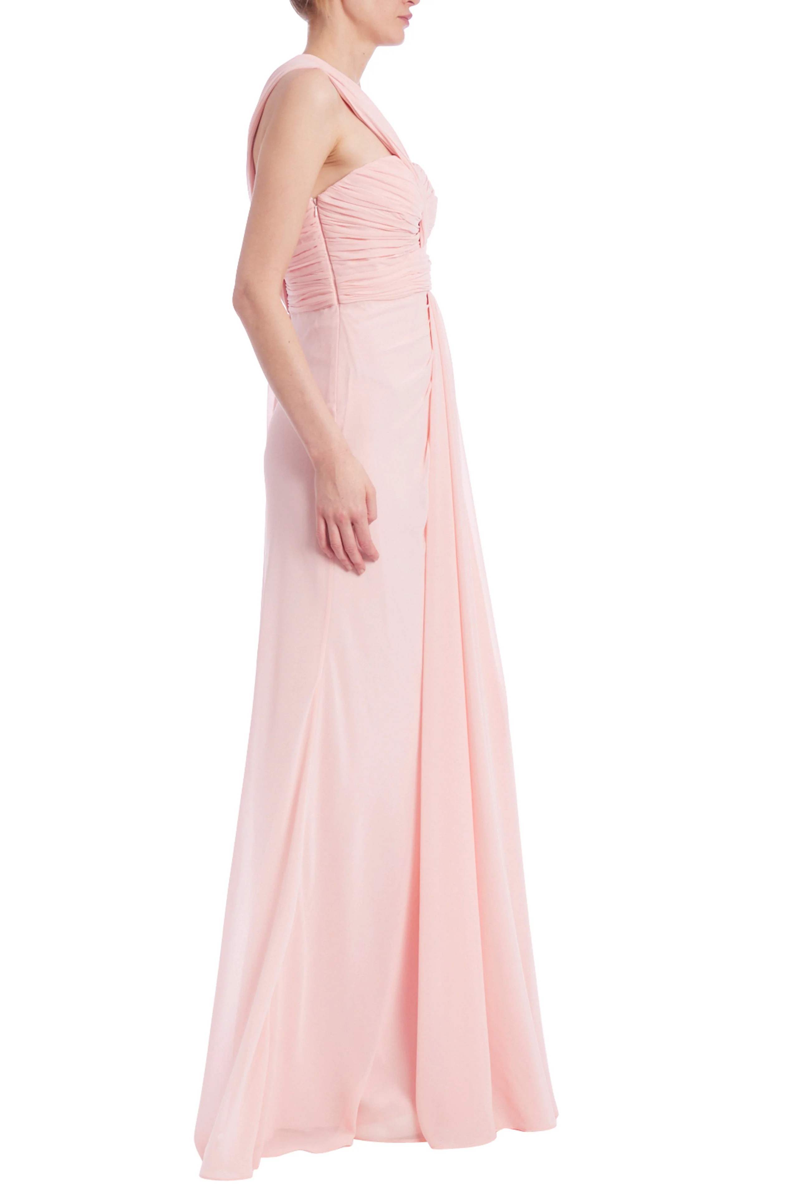 Badgley Mischka Ruched One-Shoulder Evening Gown EG4249 - Image 5