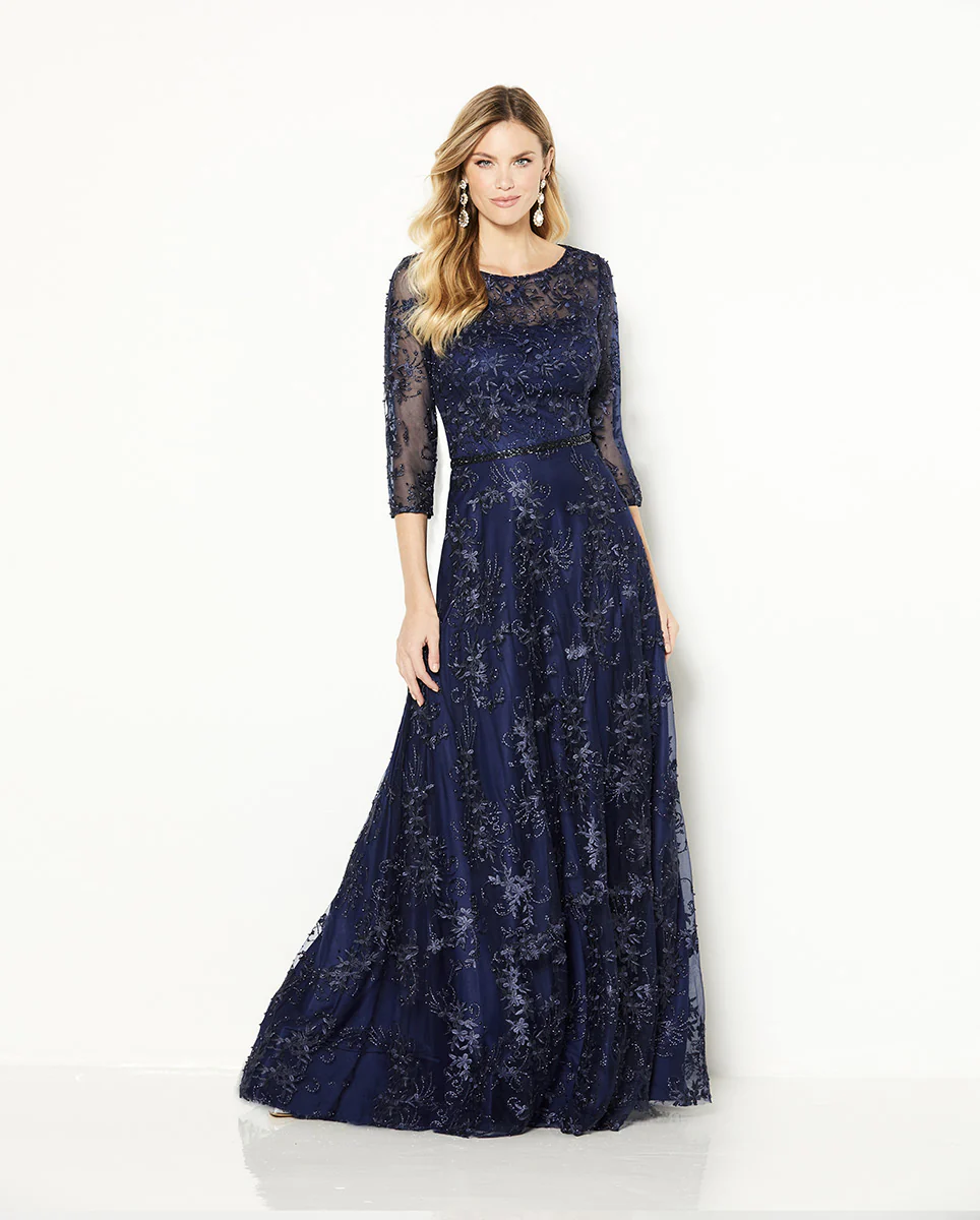 Cameron Blake Long Sleeve A-Line Evening Dress 118682 - Image 3