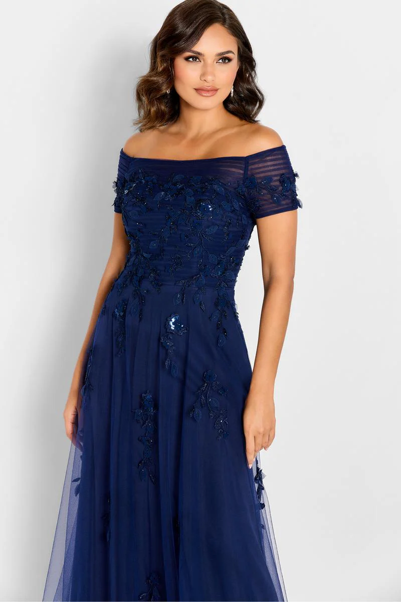 Cameron Blake Off Shoulder A-Line Evening Dress CB751 - Image 4