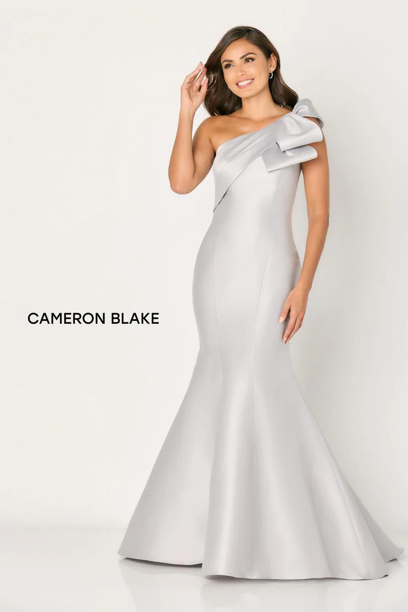 Cameron Blake One Shoulder Bow Long Dress CB776 - Image 3