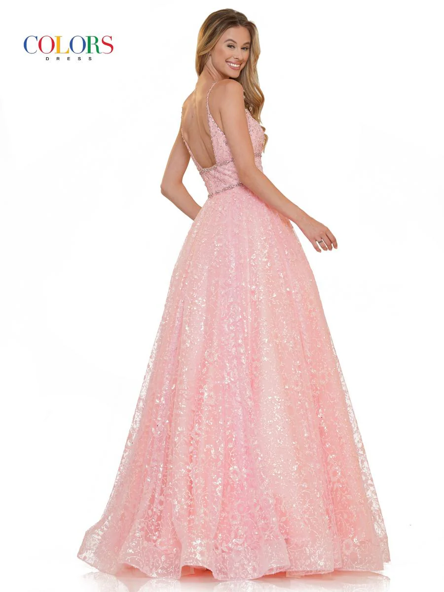 Colors Prom Long Glitter Ball Gown Dress 2288 - Image 4