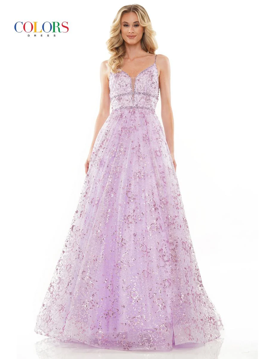 Colors Prom Long Glitter Ball Gown Dress 2288 - Image 6