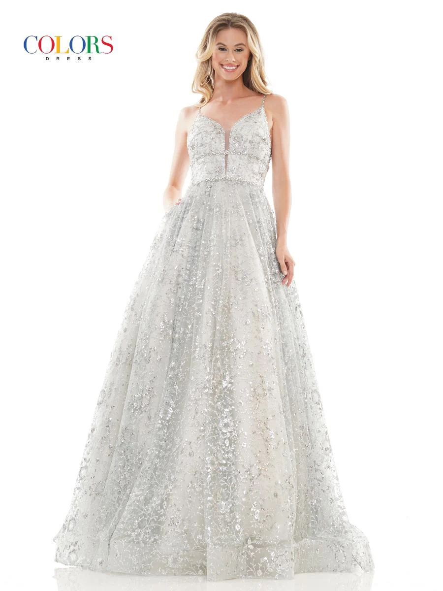 Colors Prom Long Glitter Ball Gown Dress 2288 - Image 7