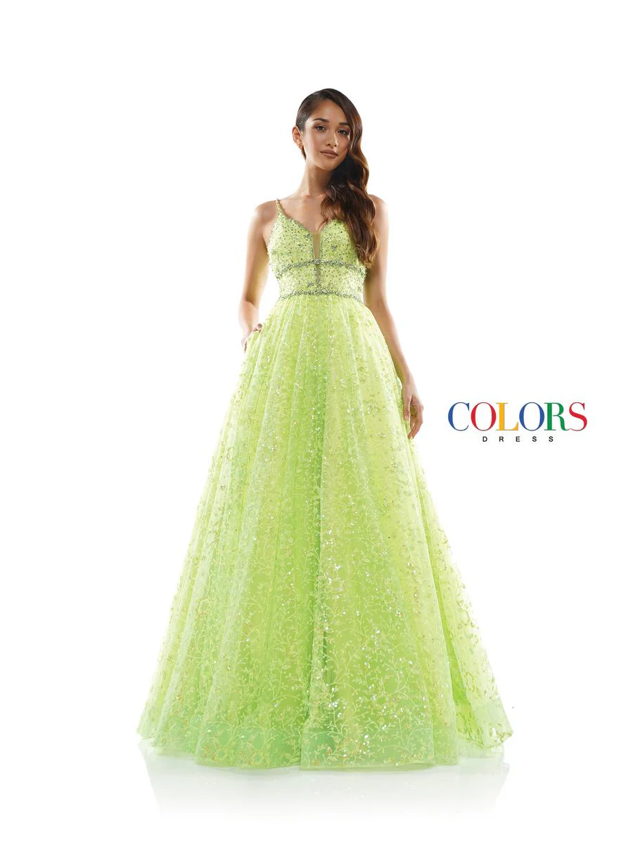 Colors Prom Long Glitter Ball Gown Dress 2288 - Image 9