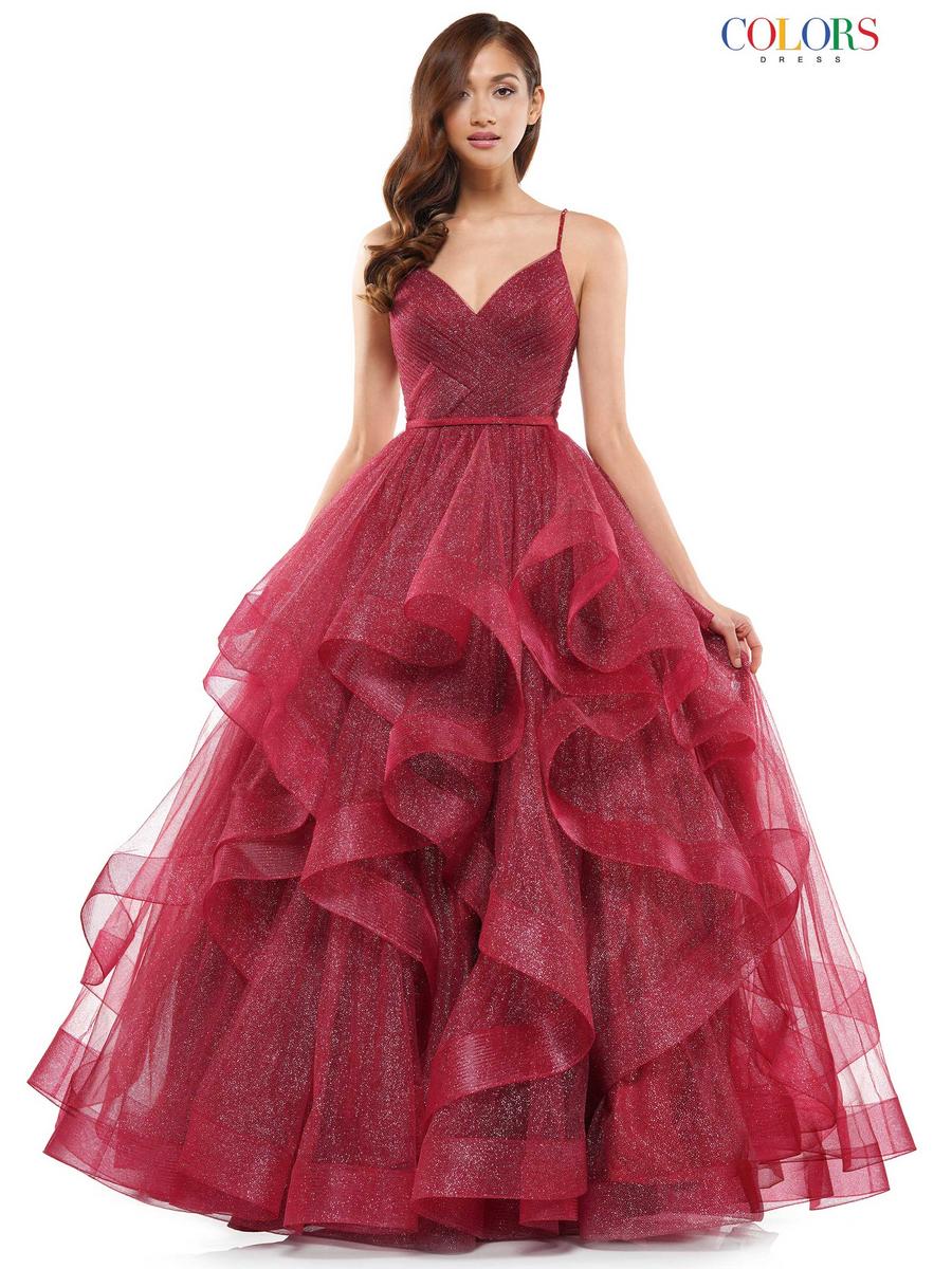 Colors Tiered Ruffle Prom Dress 2381 - Image 3