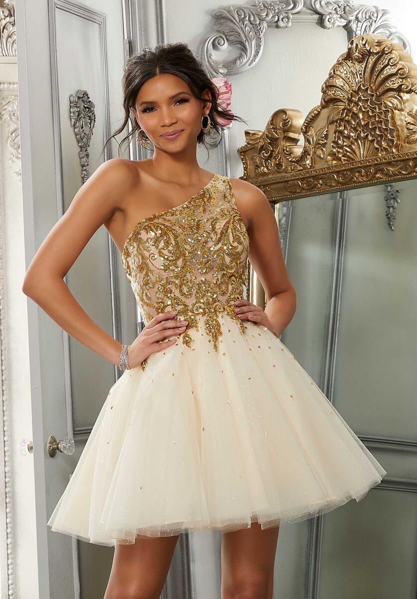 Morilee Tulle A-Line Damas Dress 9573 - Image 3