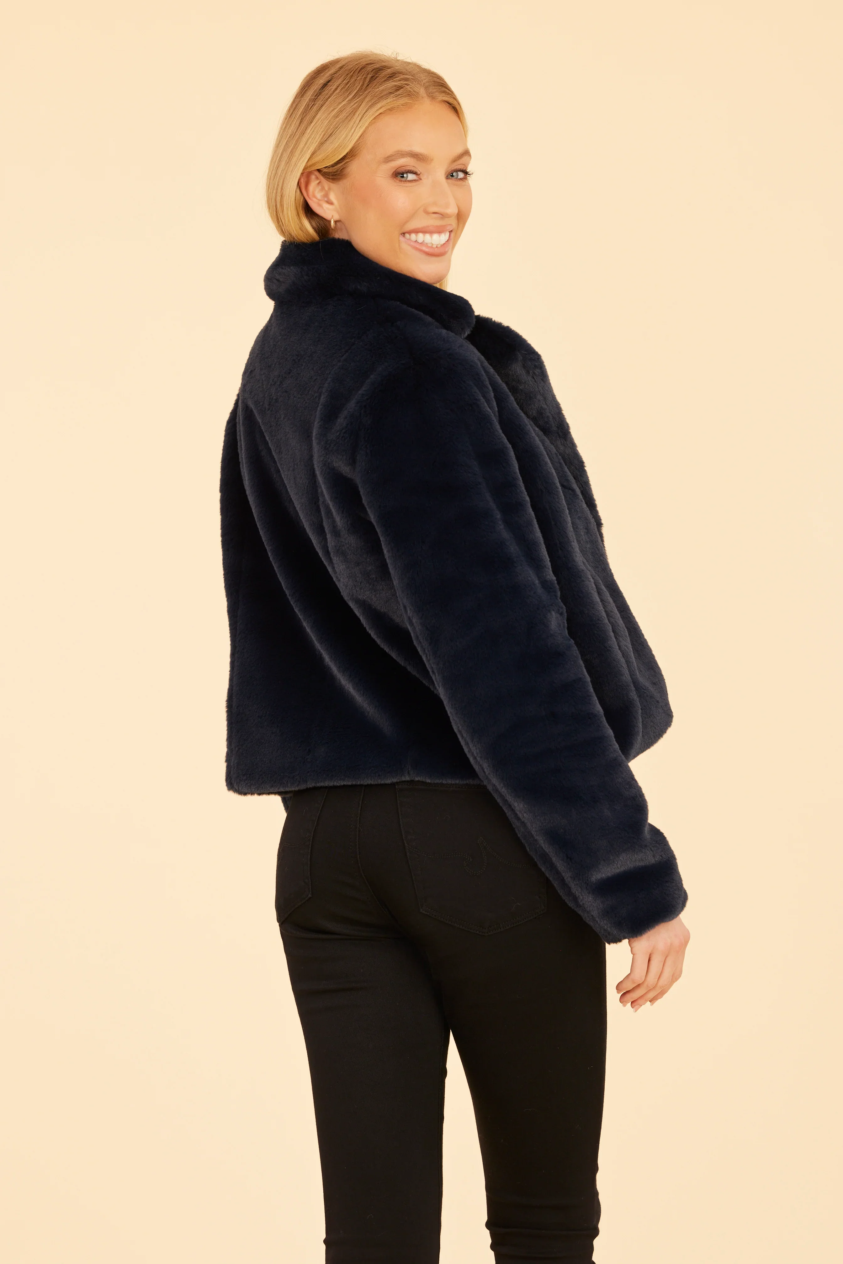 Dolce Cabo Plush Faux Fur Notch Collar Jacket 75362 - Image 5