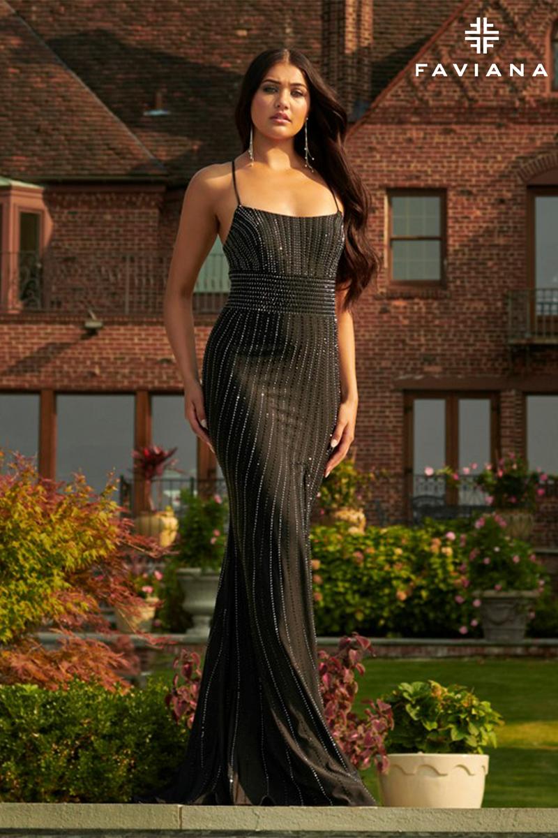 Faviana Long Scoop Neck Prom Dress S10806 - Image 2