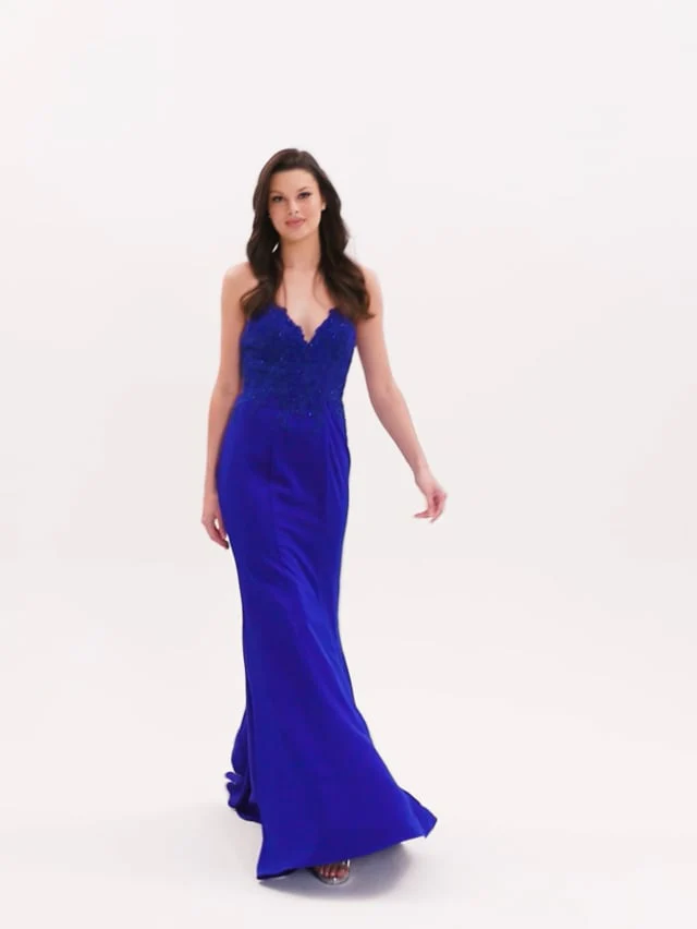 Faviana Long Stretch Satin Prom Dress S10821
