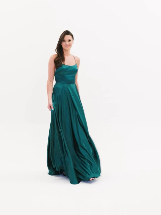 Faviana Long A-Line Satin Prom Dress S10828 - Image 4