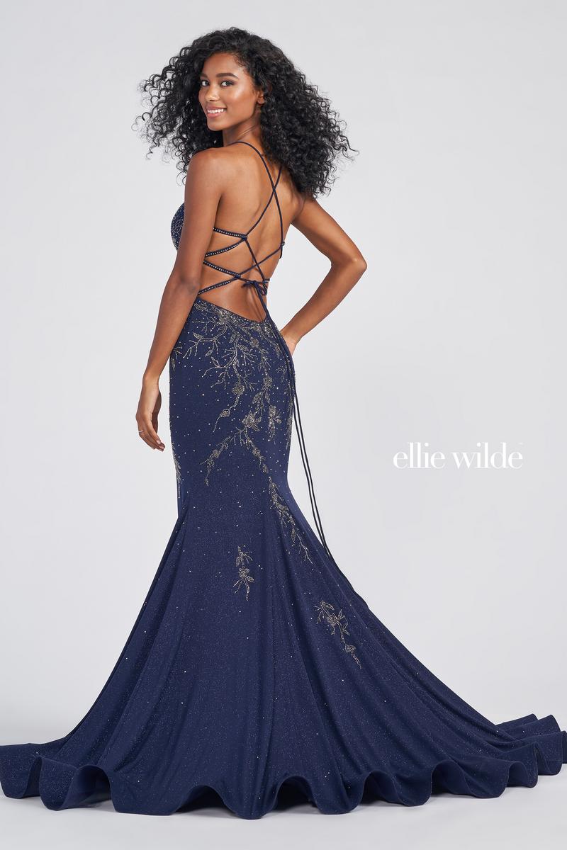 Ellie Wilde Long Jersey Prom Dress EW122028 - Image 2