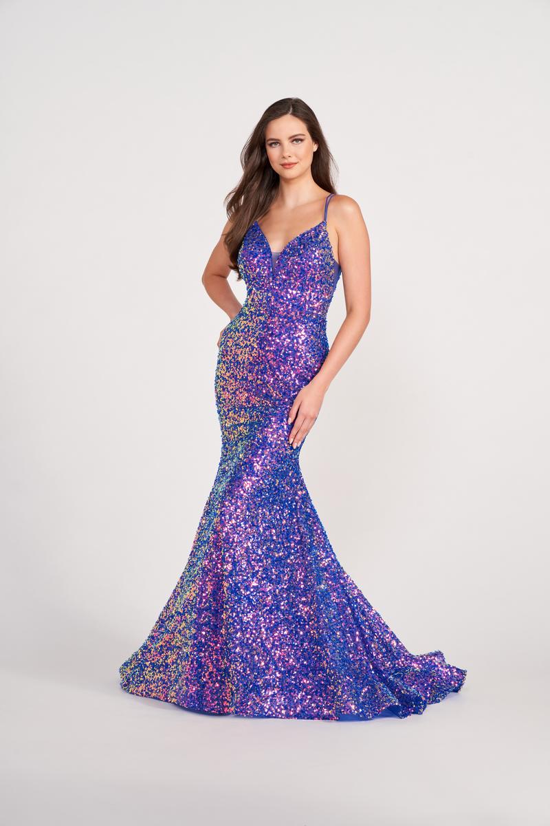 Ellie Wilde Mermaid Velvet Sequin Prom Dress Ew34016 - Image 7