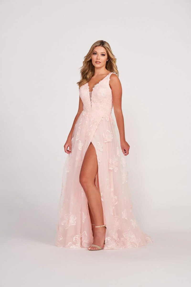 Ellie Wilde Floral A-Line Prom Dress EW34121 - Image 5