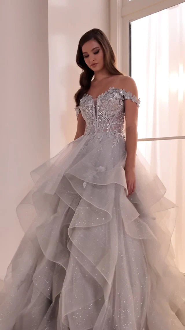 Ellie Wilde Off Shoulder Ball Gown EW35084 - Image 9