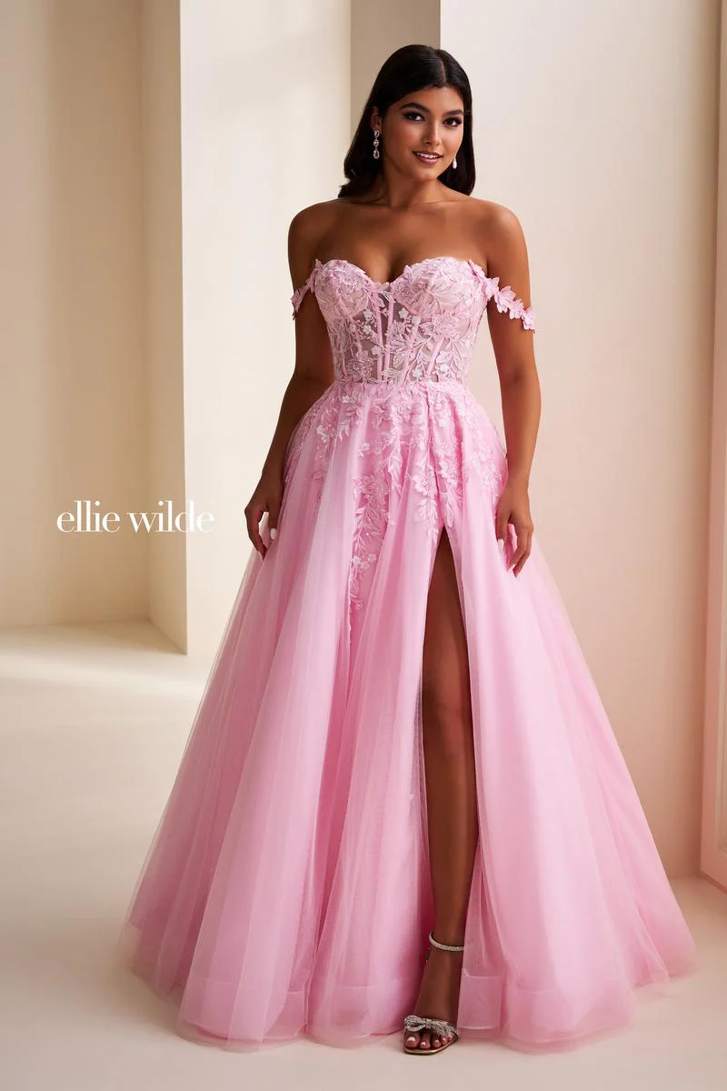 Ellie Wilde A-Line Off Shoulder Prom Dress EW35101 - Image 7