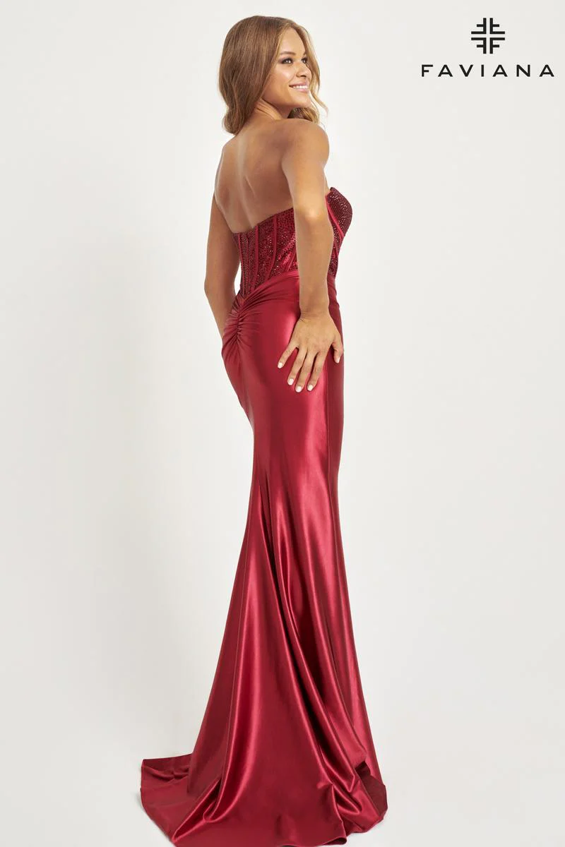 Faviana Strapless Corset Prom Dress 11006 - Image 8
