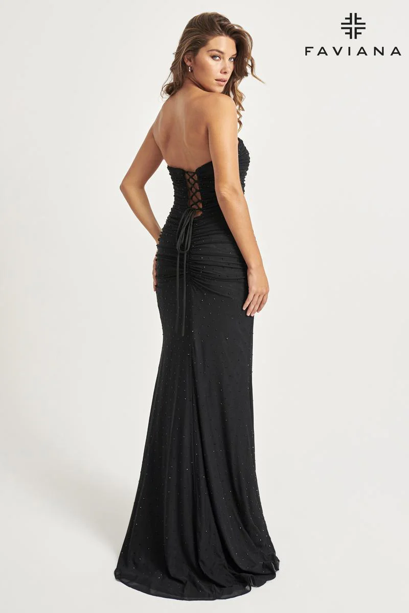 Faviana Strapless Corset Prom Dress 11040 - Image 17