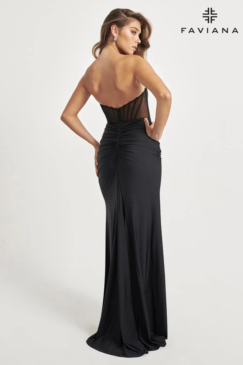 Faviana Strapless Corset Prom Dress 11041 - Image 2
