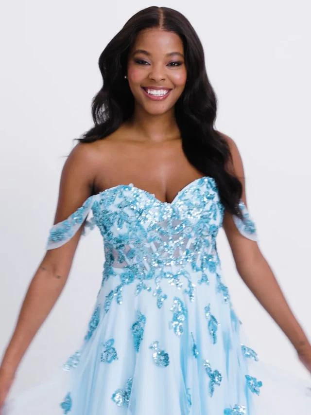 Faviana Off Shoulder A-Line Prom Dress 11059 - Image 5