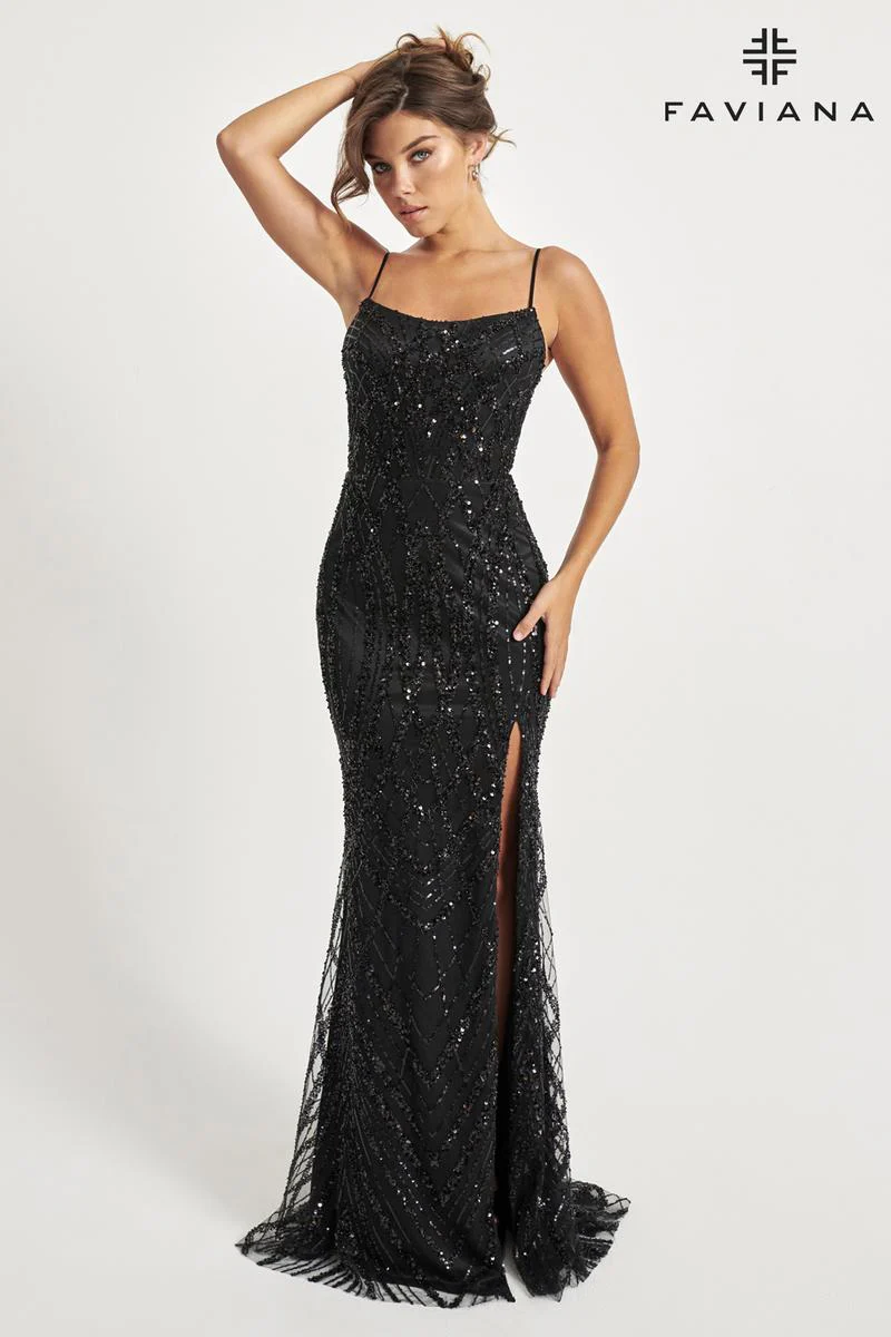Faviana Elegant Beaded Prom Dress 11075 - Image 5