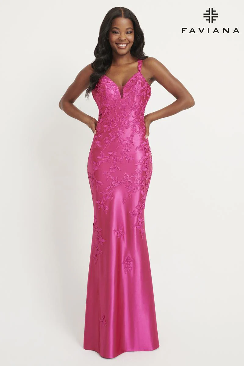 Faviana Keyhole Open Back Prom Dress 11082 - Image 3