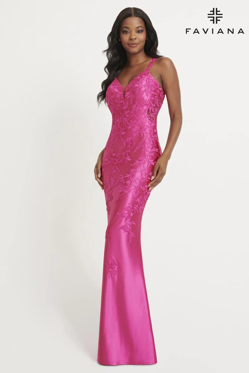 Faviana Keyhole Open Back Prom Dress 11082 - Image 4
