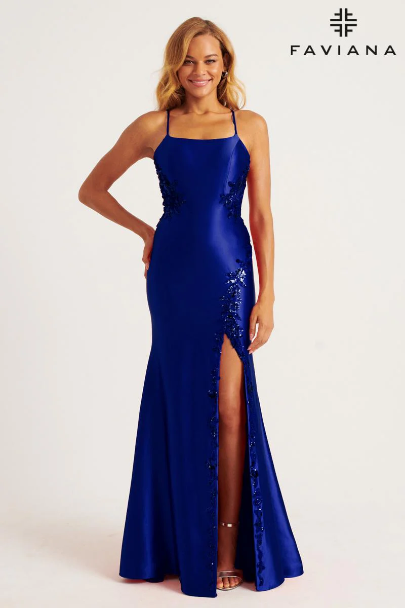 Faviana Long Sequin Detailed Dress 11205 - Image 5