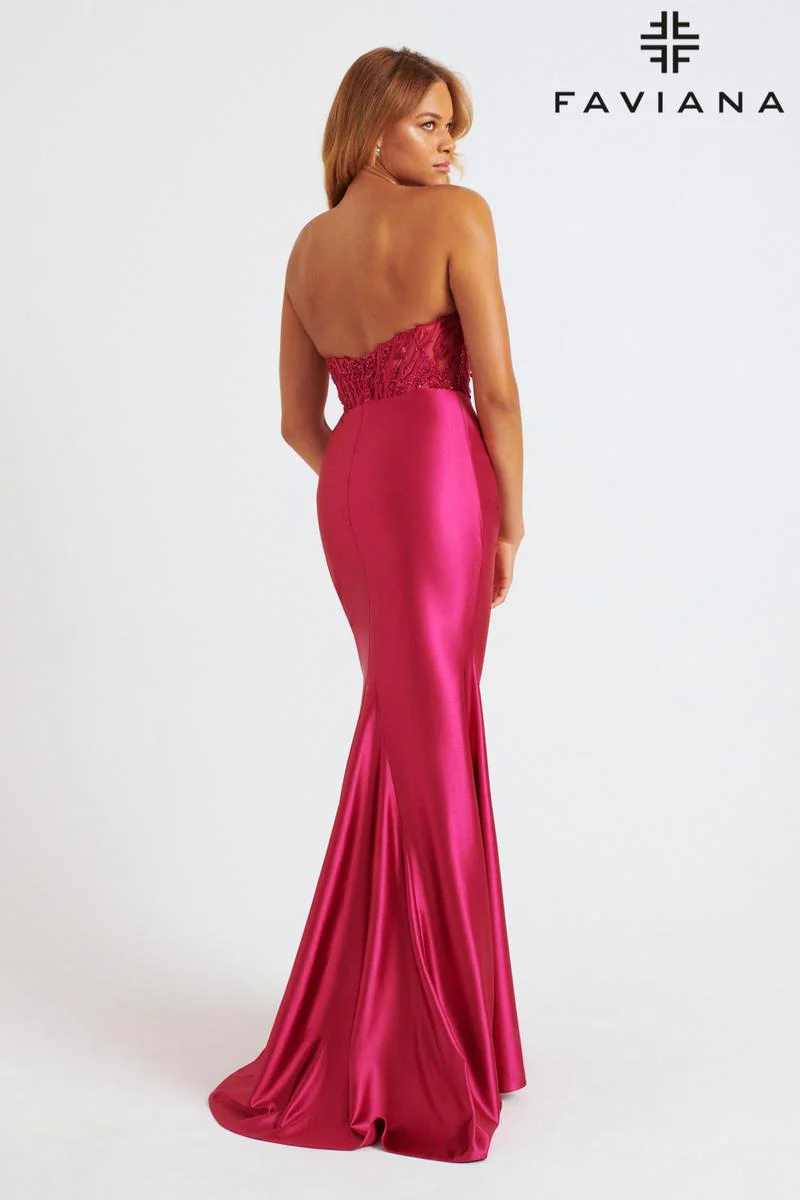 Faviana Ruched Illusion Corset Prom Dress 11246 - Image 2
