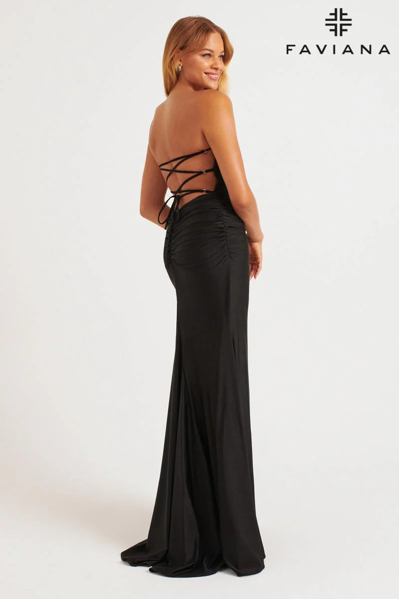 Faviana Strapless Lace-up Back Prom Dress 11266 - Image 6