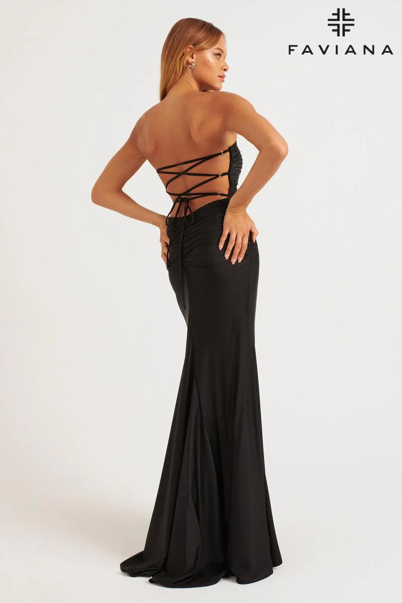 Faviana Strapless Lace-up Back Prom Dress 11266 - Image 8