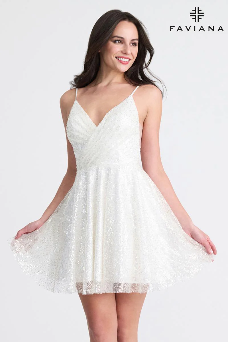 Faviana Shimmering A-Line HoCo Dress 11319 - Image 3